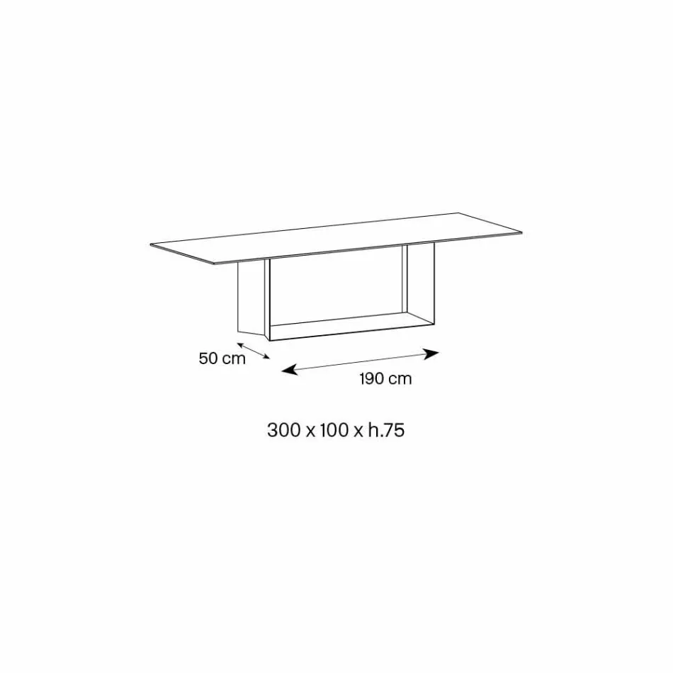 Designtafel in Matt Noir Desir keramiek en metaal gemaakt in Italië - donkerbruin Viadurini