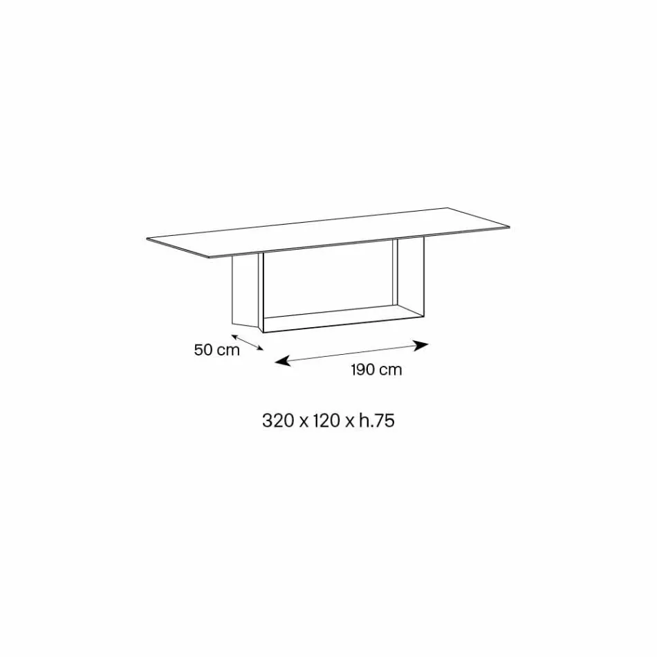 Designtafel in Matt Noir Desir keramiek en metaal gemaakt in Italië - donkerbruin Viadurini