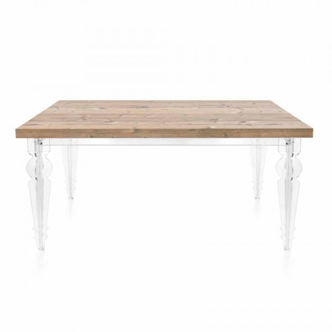 Moderne Tafel In Plexiglas En Sparrenhout Gemaakt In Italie Castro