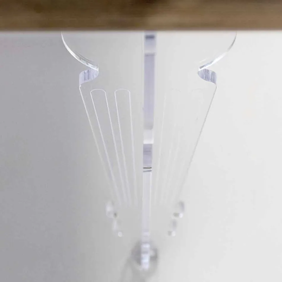 Designtafel gemaakt van dennenhout en plexiglas gemaakt in Italië, Castro Viadurini