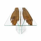 dolfijnen Designer houten tafel en Venetië Venetiaans glas Viadurini
