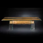 dolfijnen Designer houten tafel en Venetië Venetiaans glas Viadurini