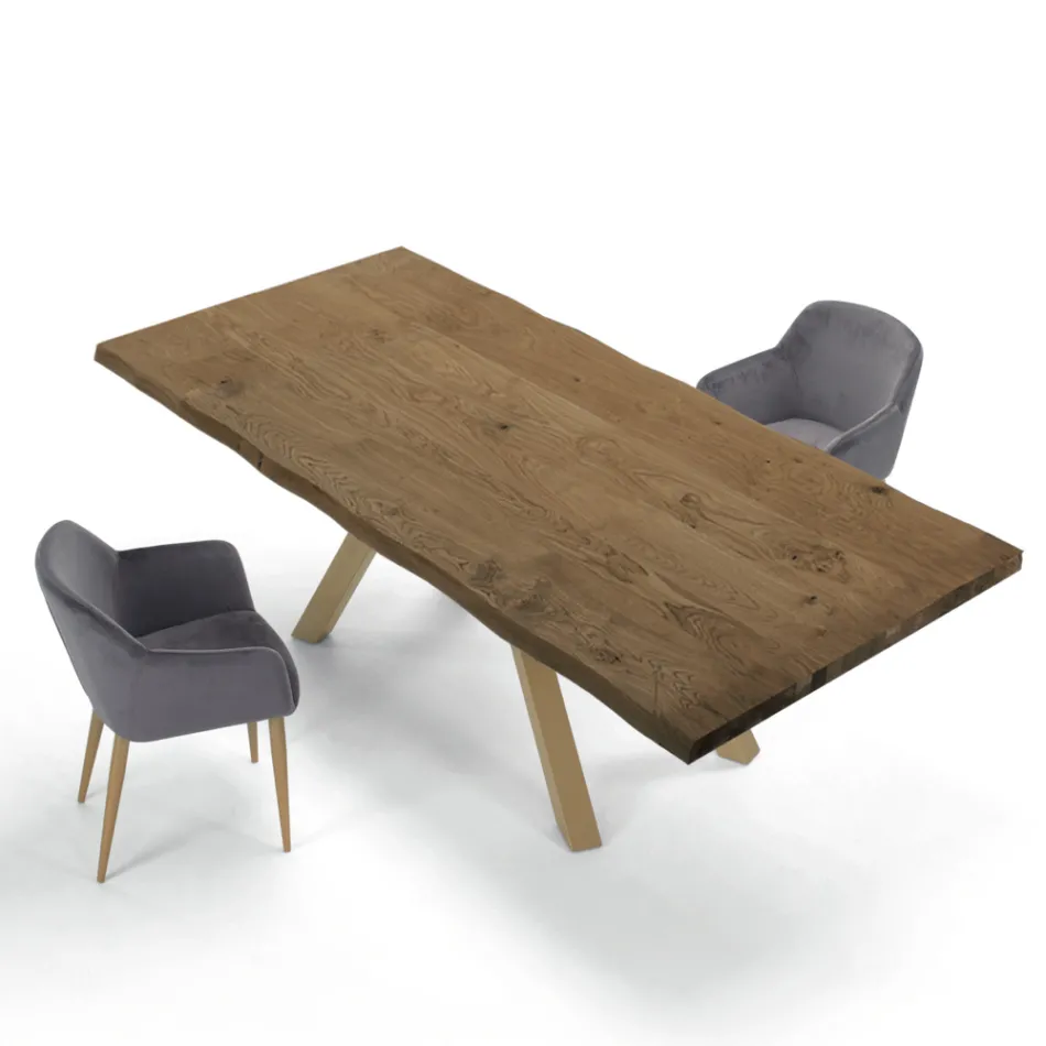 Designtafel in hout en staal tot 12 zitplaatsen Made in Italy – Settimmio Viadurini