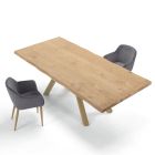 Designtafel in hout en staal tot 12 zitplaatsen Made in Italy - Settimmio Viadurini