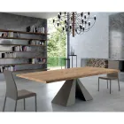 Designtafel van gefineerd hout en staal Made in Italy – Dalmata Viadurini