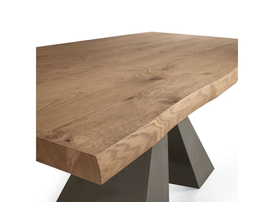 Designtafel van gefineerd hout en staal Made in Italy – Dalmata Viadurini