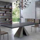 Designtafel in gefineerd hout en staal Made in Italy - Dalmata Viadurini