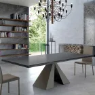 Designtafel van gefineerd hout en staal Made in Italy – Dalmata Viadurini