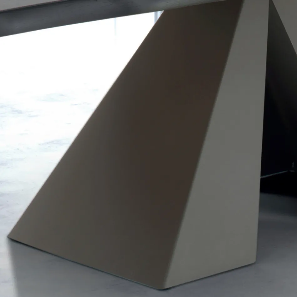 Designtafel van gefineerd hout en staal Made in Italy – Dalmata Viadurini