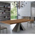 Designtafel in gefineerd hout en staal Made in Italy - Dalmata