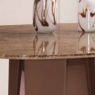Design tafel in Emperador donker marmer 130x130 cm, gemaakt in Italië - Nuvolento Viadurini