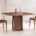 Design tafel in Emperador donker marmer 130x130 cm, gemaakt in Italië - Nuvolento