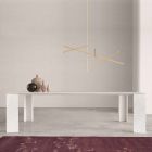 Design tafel in Namibië, wit marmer, gemaakt in Italië, 210x110 cm - Monastero Viadurini