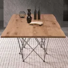 Moderne designtafel met houten blad en metalen voet, Esperia Viadurini