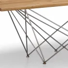 Moderne designtafel met houten blad en metalen voet, Esperia Viadurini