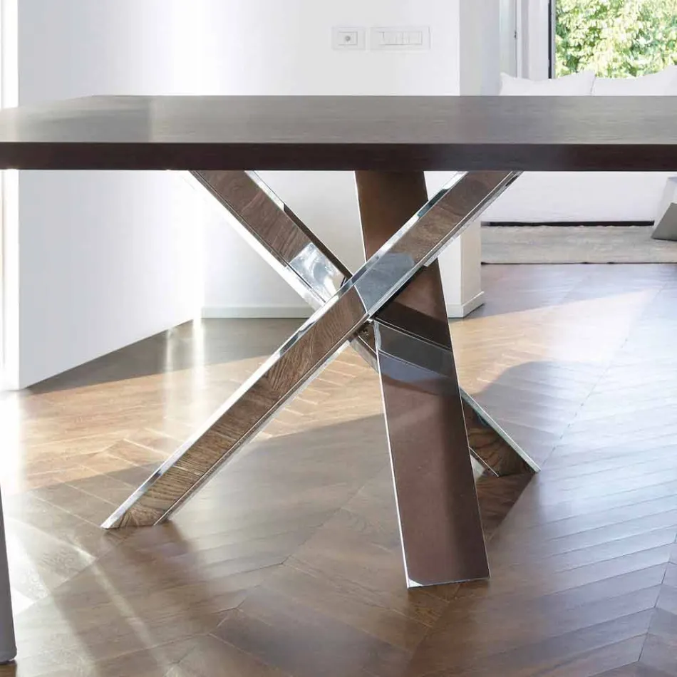 Moderne design houten tafel 270x120cm gemaakt in Italië Tree Viadurini