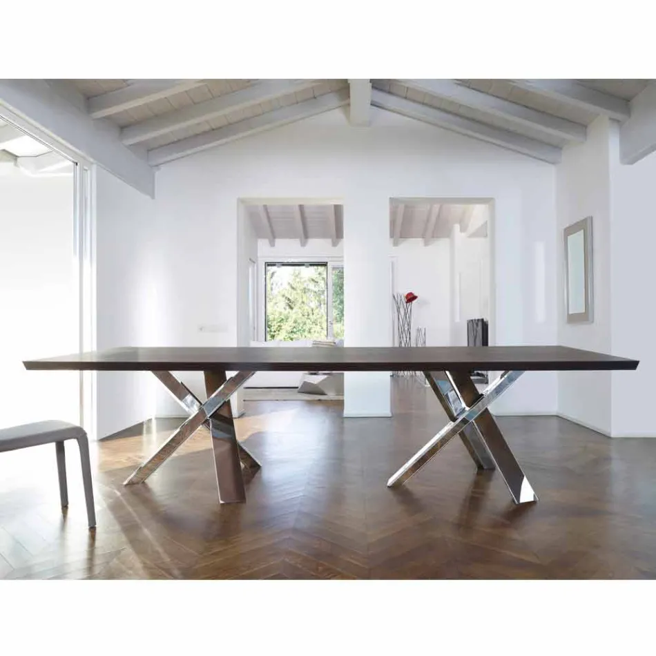 Moderne design houten tafel 270x120cm gemaakt in Italië Tree Viadurini