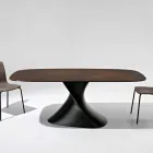 Moderne design keramische glazen tafel gemaakt in Italië, Clark Viadurini