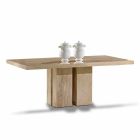 Luxe tafel met modern design, Top in Daino-marmer Made in Italy - Zarino Viadurini