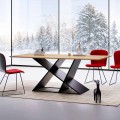 Moderne designtafel in meerlagig hout gemaakt in Italië Amaro