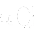 Eero Saarinen Tafel H 74 met ovalen blad in goud calacatta marmer Made in Italy - Scarlet Viadurini