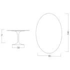 Eero Saarinen Tafel H 74 met ovalen blad in goud calacatta marmer Made in Italy - Scarlet Viadurini
