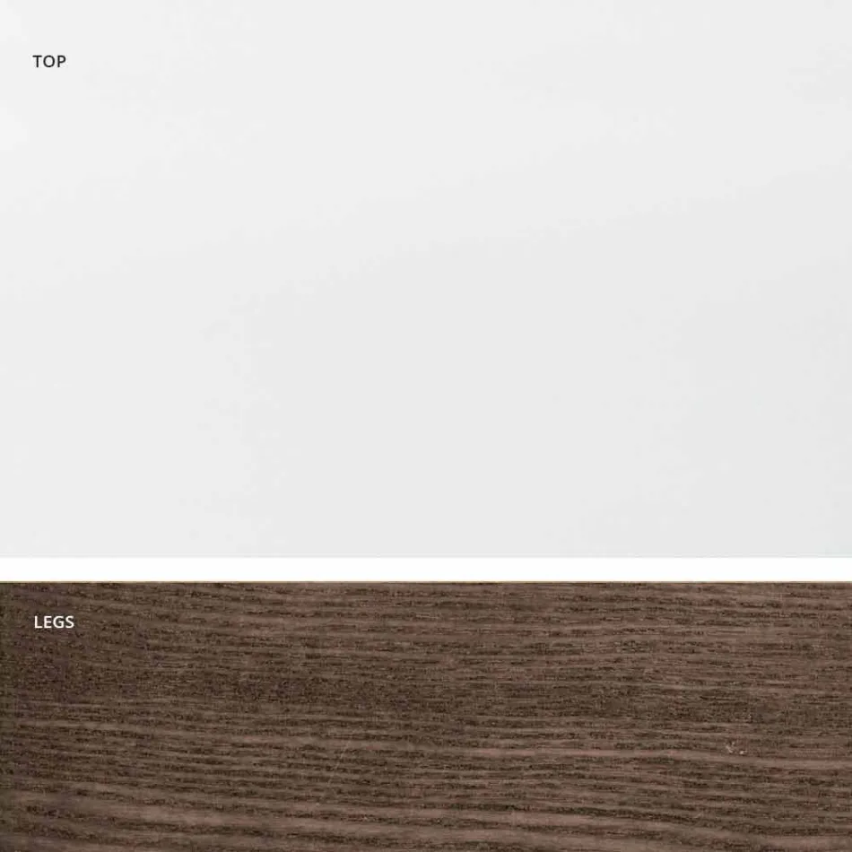 Uitschuifbare tafel gemaakt van glas en massief hout gemaakt in Italië, Dimitri Viadurini