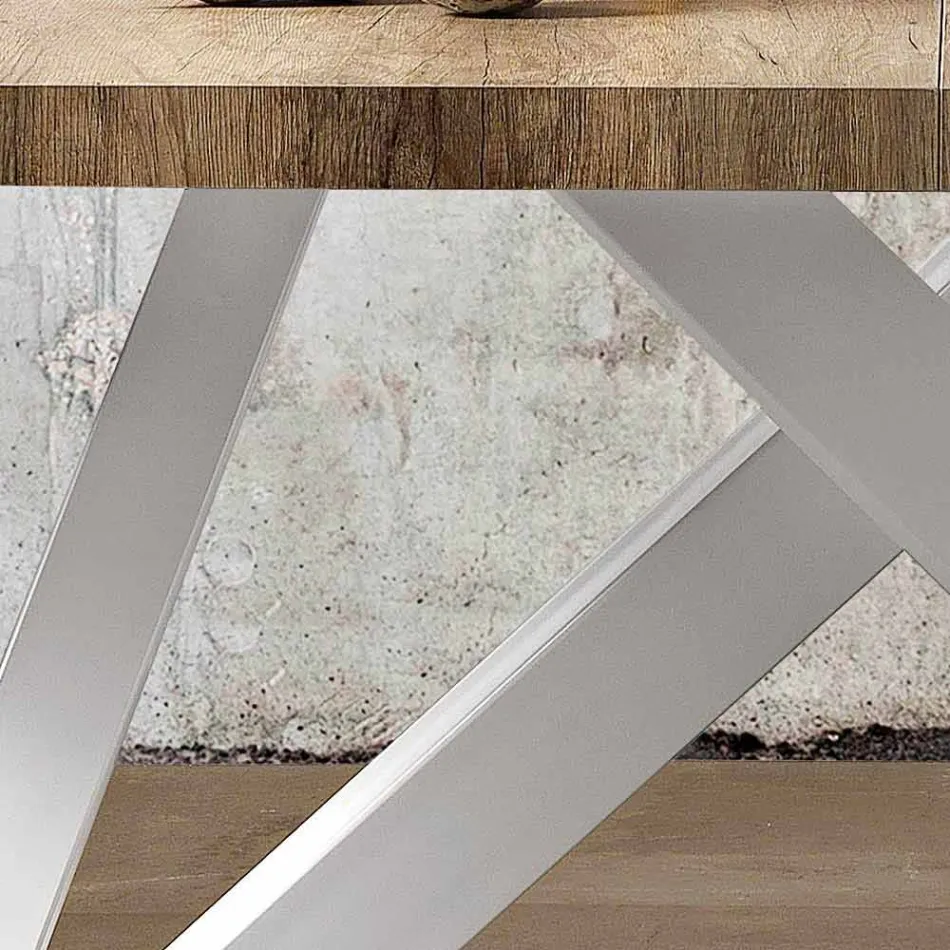 Moderne verlengbare tafel gemaakt van gemaakt in Italië melamine hout, Wilmer Viadurini