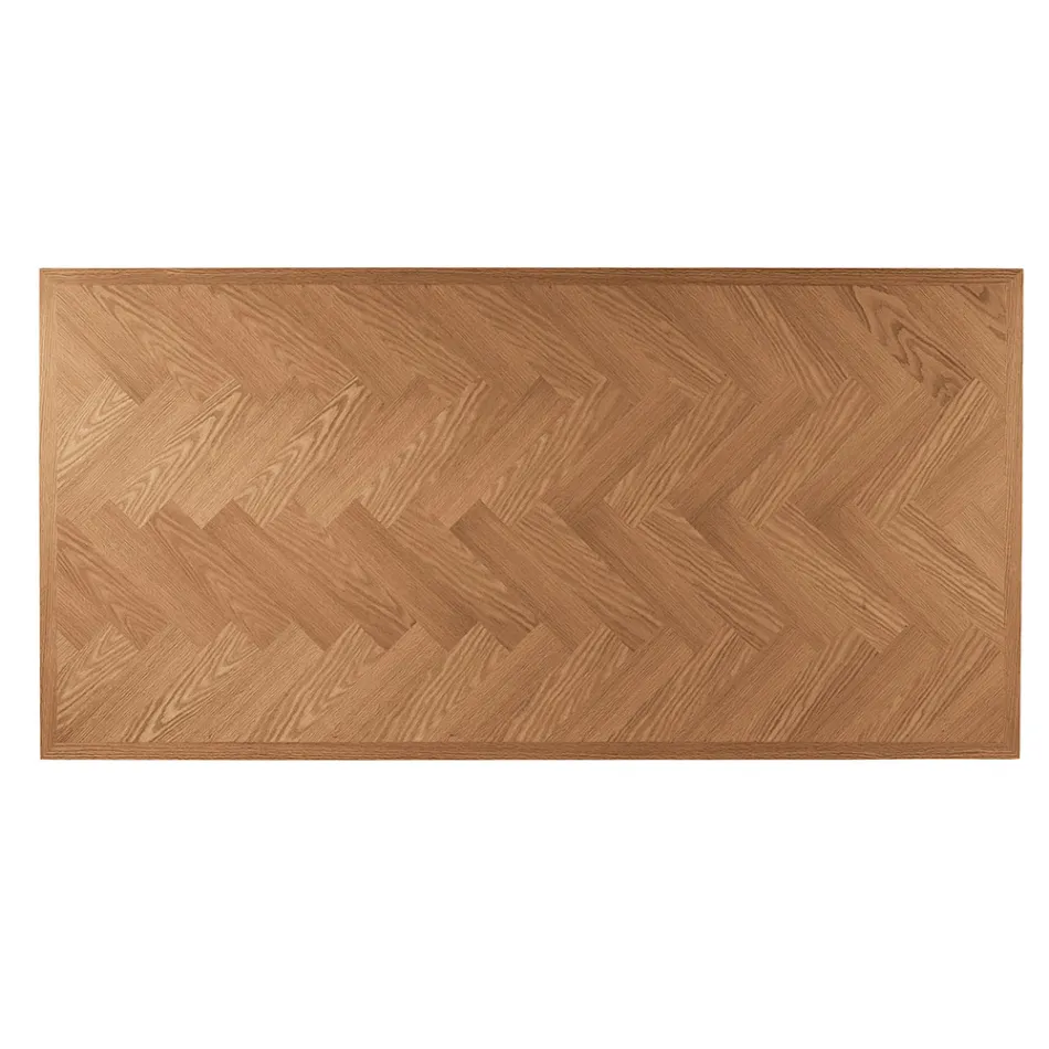 Vaste tafel 180x90 cm in eikenhout met ijzeren onderstel - Lega Viadurini