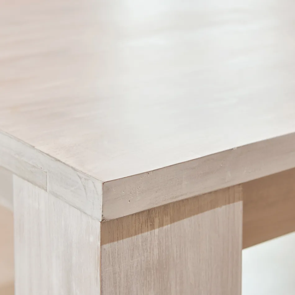 190x100 cm Vaste woonkamertafel van massief teakhout - Vlaams Viadurini