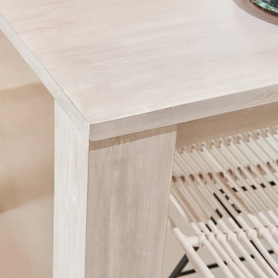 190x100 cm Vaste woonkamertafel van massief teakhout - Vlaams Viadurini