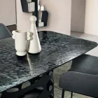 Vaste tafel 210x110 cm met blad van gehamerd glas, gemaakt in Italië - Tano Viadurini