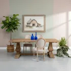 Vaste tafel 240x100 cm van verouderd natuurlijk grenenhout - Africo Viadurini