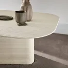 Vaste tafel 240x120 cm van geribbeld of gelakt glas, gemaakt in Italië - Varo Viadurini