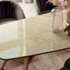 Vaste tonvormige tafel met Canaletto walnoot essen onderstel Made in Italy - Noord Viadurini