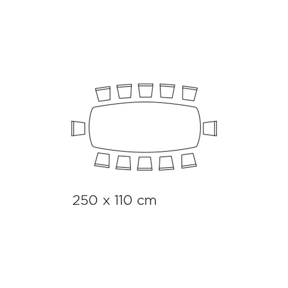 Vaste tonvormige tafel met laminaat en stalen blad Made in Italy - Grotta Viadurini