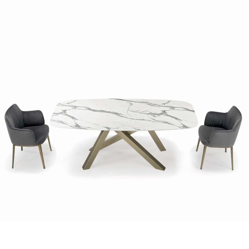 Vaste tontafel met laminaatblad Made in Italy - Settimmio Viadurini