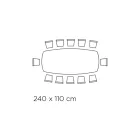 Vaste tonvormige tafel in keramiek en essenhout Made in Italy - Noord Viadurini