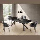 Vaste tontafel in glanzend Calacatta Black Laminam - Dialogo Viadurini