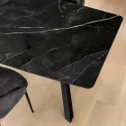 Vaste tontafel in glanzend Calacatta Black Laminam - Dialogo Viadurini