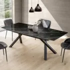 Vaste tontafel in glanzend Calacatta Black Laminam - Dialogo Viadurini