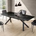 Vaste tontafel in glanzend Calacatta Black Laminam - Dialogo