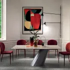 Vaste tafel met stalen onderstel en keramisch blad Made in Italy - Broek Viadurini