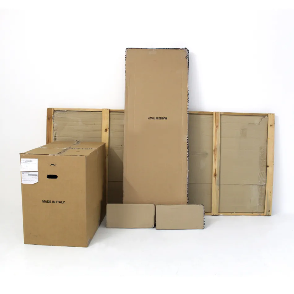 Vaste tafel met stalen onderstel en keramisch blad Made in Italy - Broek Viadurini