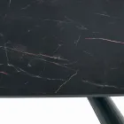 Vaste tafel met zwart stalen onderstel en laminaatblad Made in Italy - Bril Viadurini