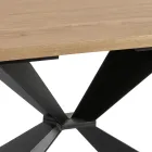 Vaste tafel met metalen onderstel en gefineerd eiken blad - Marineblauw Viadurini