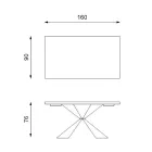 Vaste tafel met metalen onderstel en gefineerd eiken blad - Marineblauw Viadurini