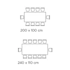 Vaste tafel met omgekeerde rand van extra helder glas en staal Made in Italy - Grotta Viadurini