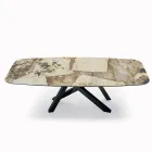 Vaste tafel met tonvormig blad van keramiek Made in Italy - Settimmio Viadurini