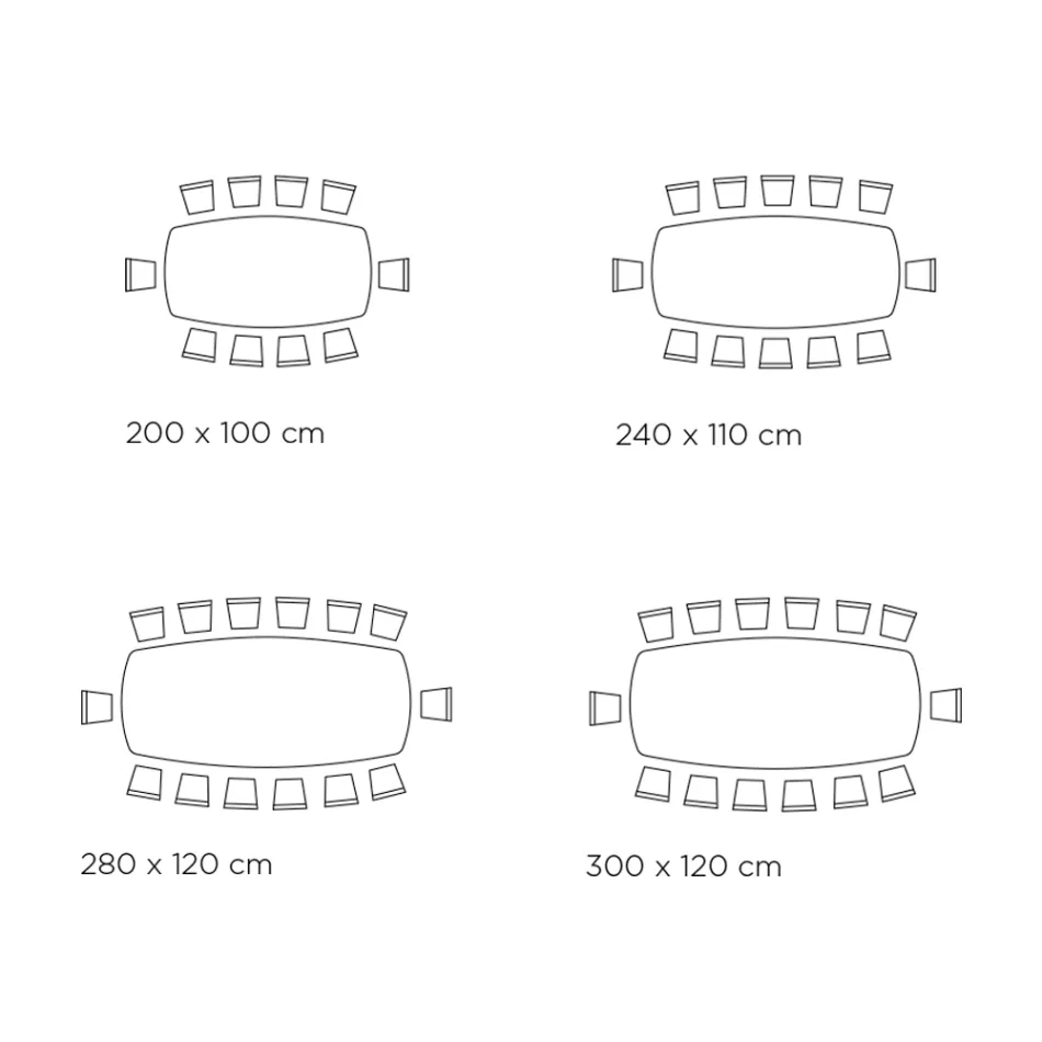 Vaste tafel met tonvormig blad van keramiek Made in Italy - Settimmio Viadurini